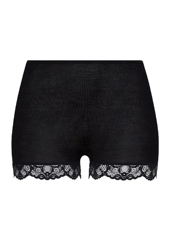 Woolen Lace Wool and Silk Lace Trim Boyleg | Black 70909-019