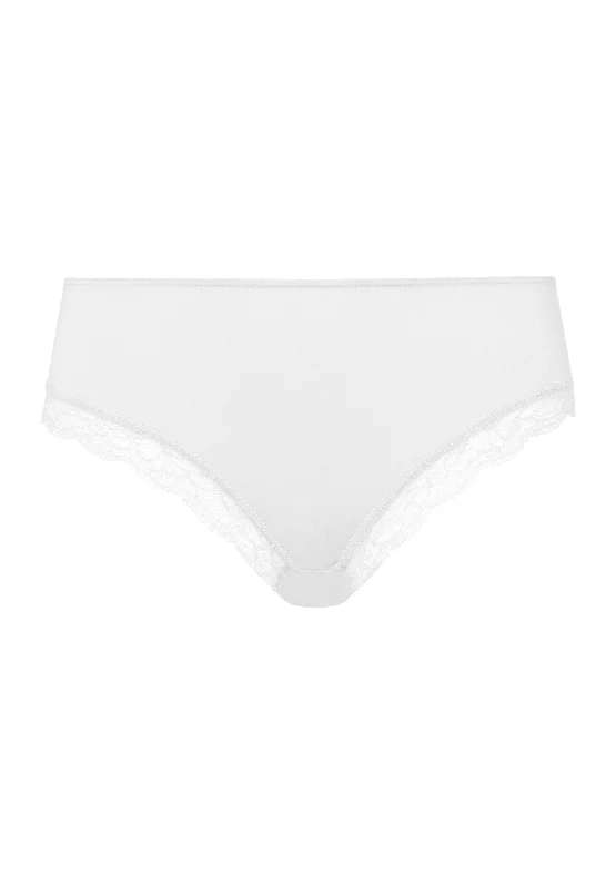 Cotton Lace Cotton Hi-Cut Brief | White 72437-101