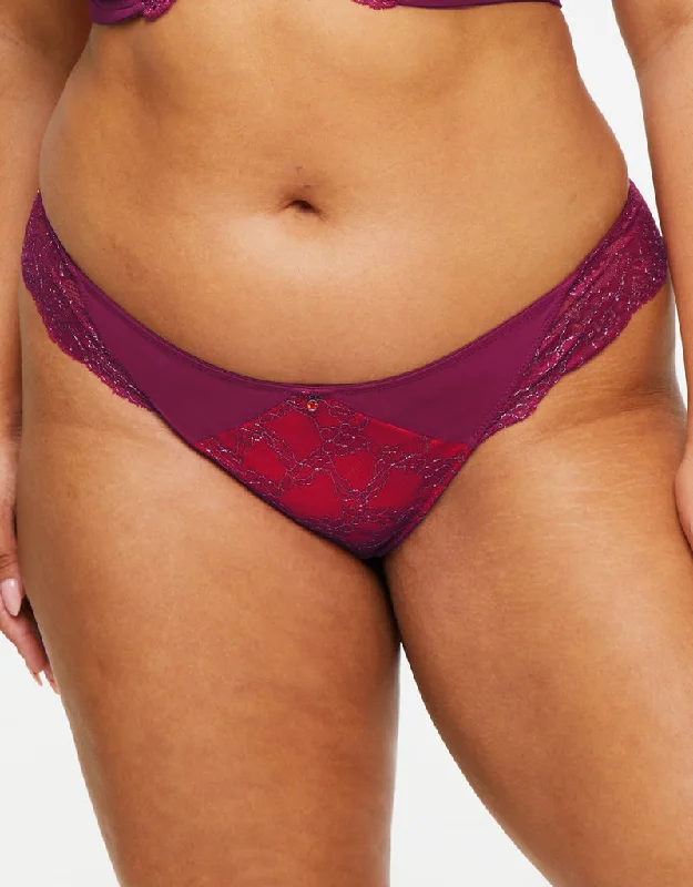 Ann Summers Sexy Lace Planet Thong Burgundy