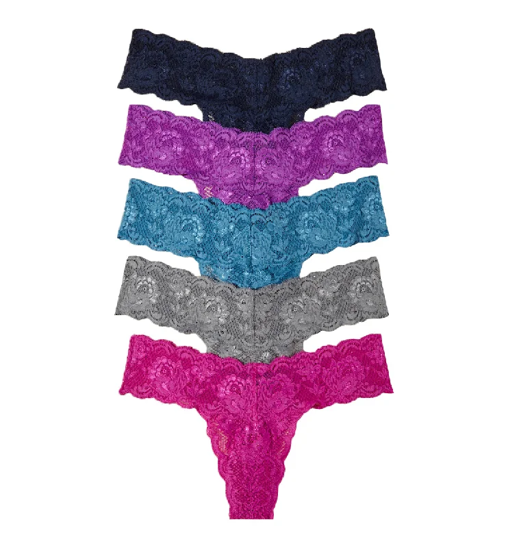 Cosabella Never Say Never 5 PACK Cutie Low Rise Thongs (NSNPK5321) - Navy/Malawi/Cyclamen/Cape Fuchsia/Platinum