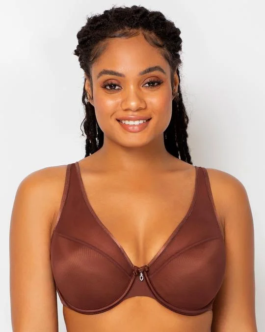 CURVY COUTURE 1310 SHEER MESH PLUNGE T-SHIRT BRA