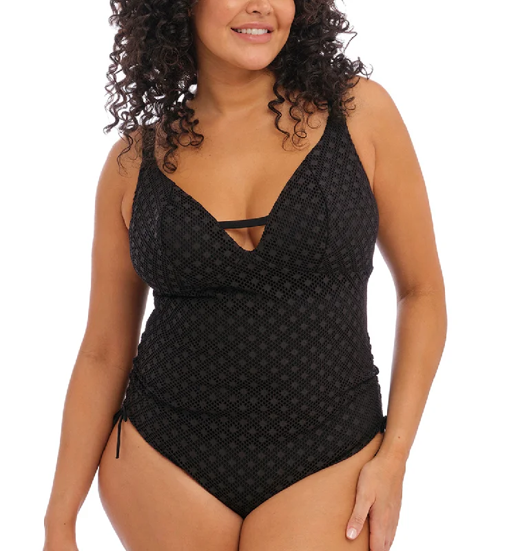 Elomi Bazaruto Plunge Non Wire One Piece Swimsuit (ES800643) - Black