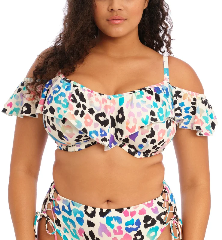 Elomi Party Bay Bardot Ruffle Underwire Bikini Top (ES801406) - Multi