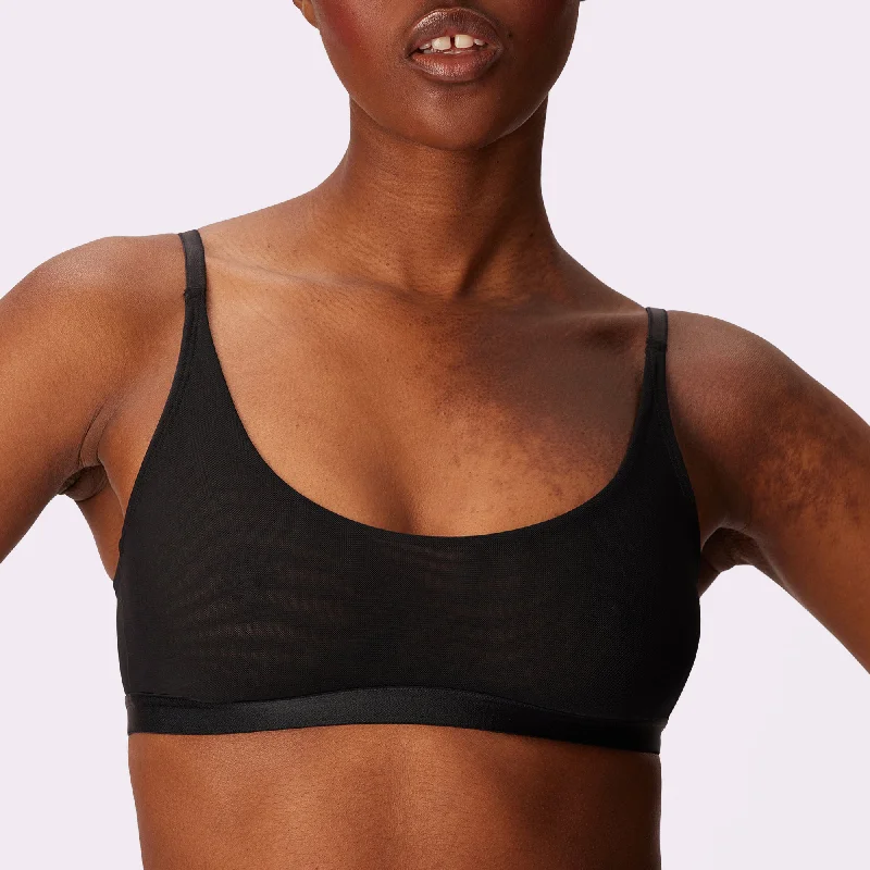 Luxe Mesh Scoop Bralette | Silky Mesh (Eightball)