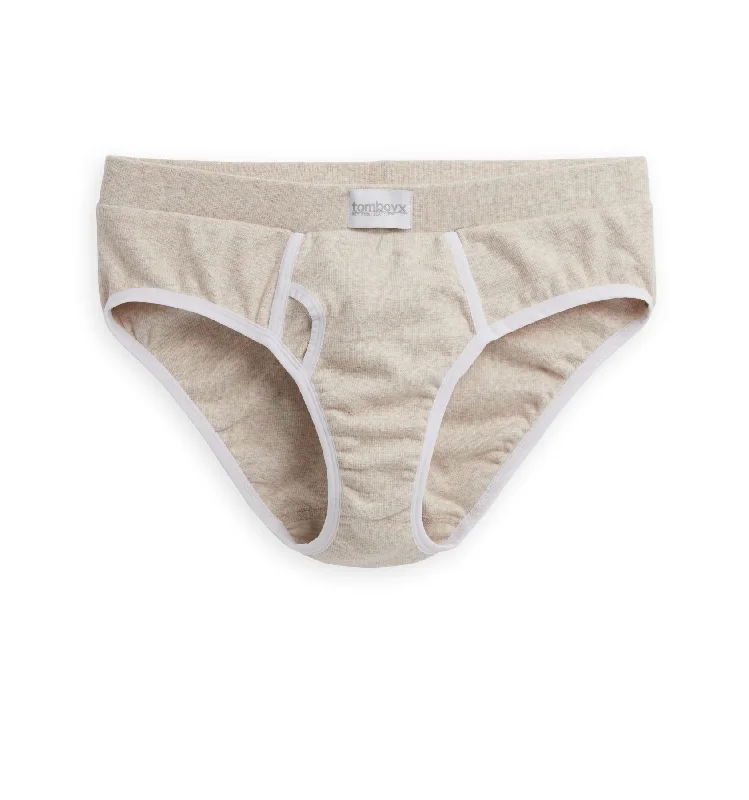 Organic Cotton Rib Iconic Brief - Oatmeal