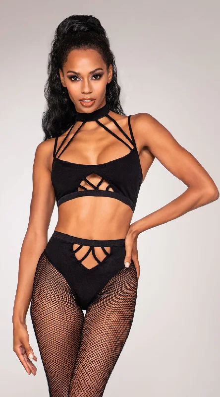 Seamless Cage Bralette and Pantyhose Bodystocking Set