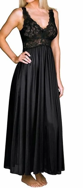 Shadowline Loungewear Silhouette Long Black Gown 31737