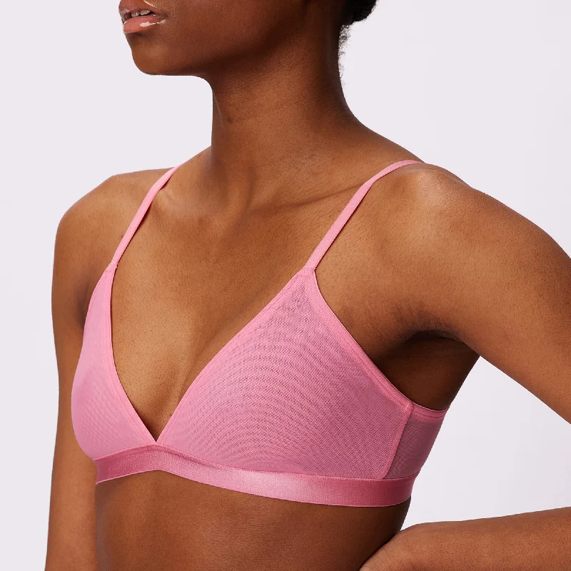 Triangle Bralette | Silky Mesh (Bubble Gum)