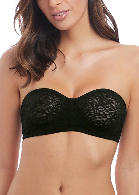 Wacoal Halo Lace Strapless Bra, Black | Black Strapless Bras | Wacoal Strapless