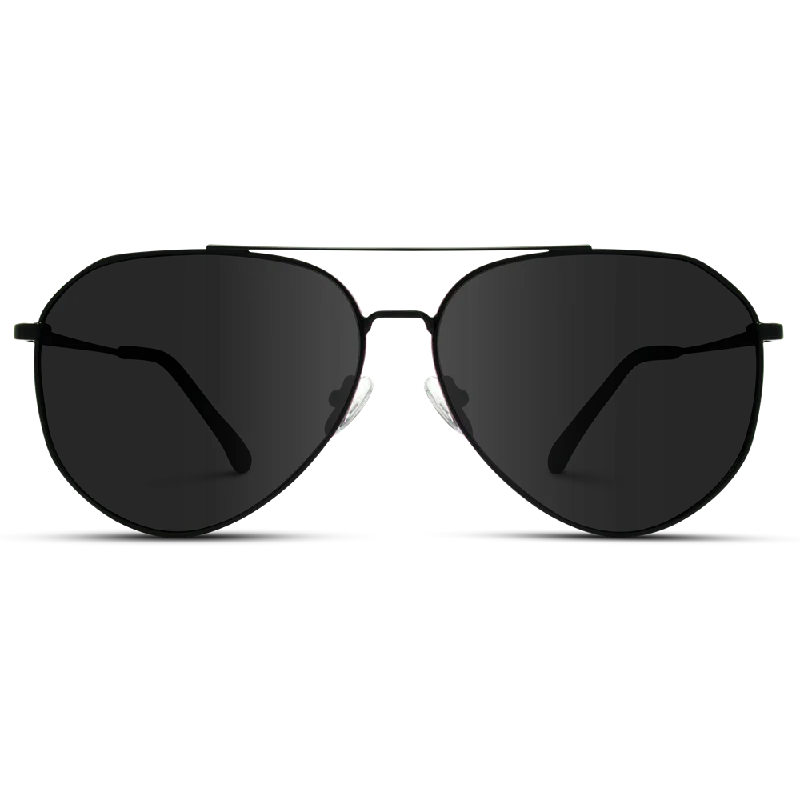 Wear Me Pro Ramsey Black Frame Black Lens Aviator Sunglasses AVI033