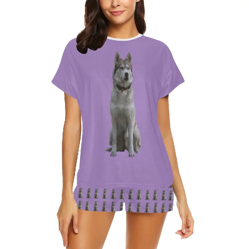 2 Piece Siberian Husky PJ Set - Lilac