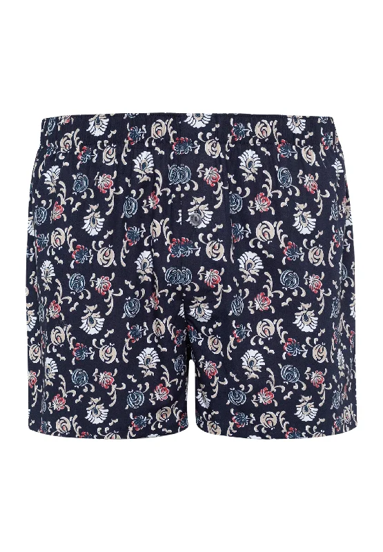 Fancy Woven Boxer | Navy Botany Print 74013-1248