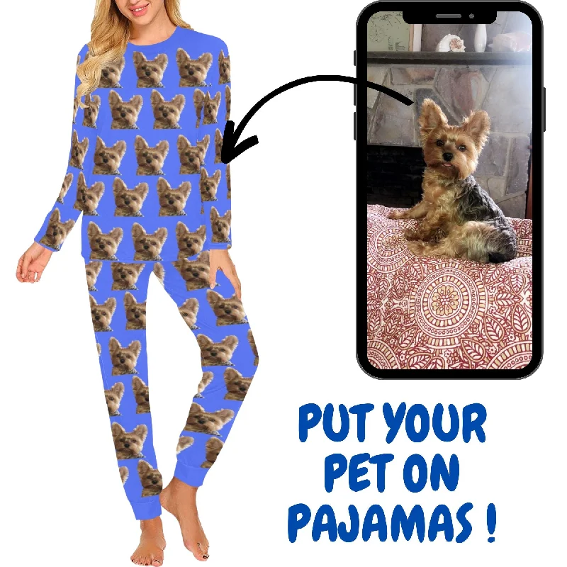 2 Piece Personalized Photo Long Tee Pajama Set