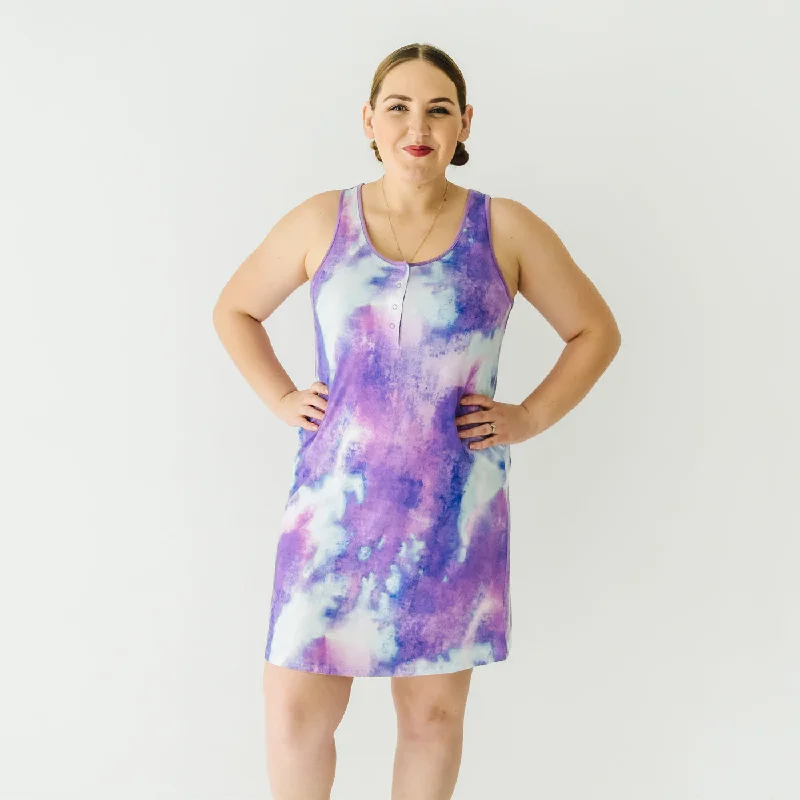 Purple Watercolor Women's Tank Nightgown