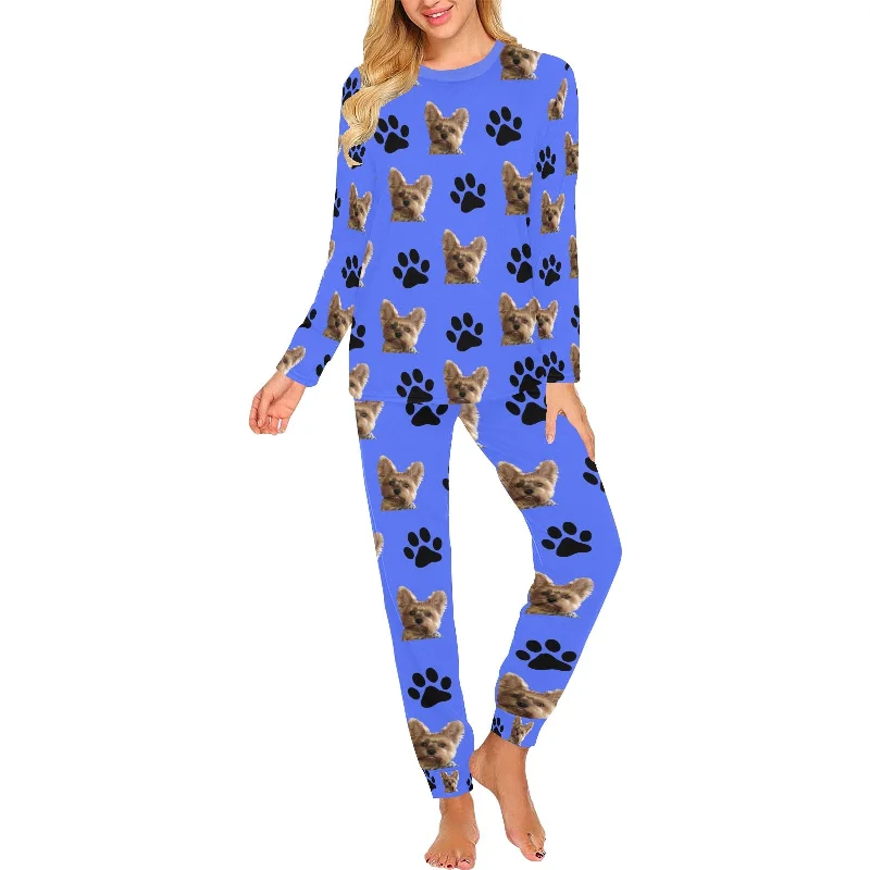 2 Piece Yorkie & Paws Long Tee Pajama Set